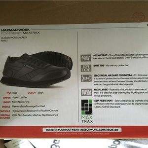 Slip resistant black Reebok server shoes 6.5 NIB